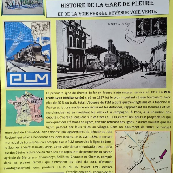 Bulletin numéro 11 Histoire de la gare de Pleure et de la voie ferrée devenue voie verte