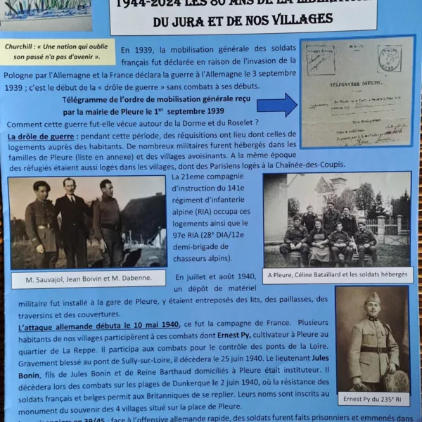 Bulletin numéro 7 1944-2024 les 80 ans de la libération du Jura et de nos villages ·     